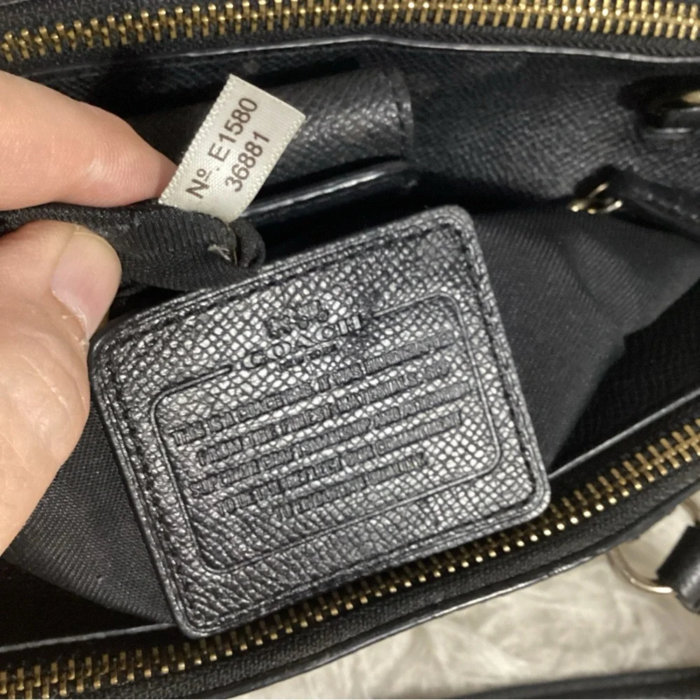 Coach Stanton Carryall Black Leather Satchel Bag 36681